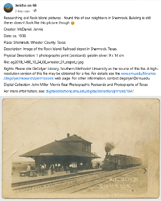 1908 Shamrock - Rock Island railroad depot