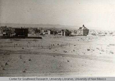 190x ABQ - Large building at right is the Albuquerque Public Library at corner of Railroad (Central) Ave. and Edith