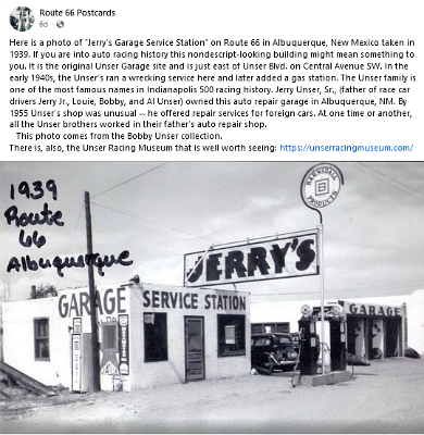 1939 ABQ - Jerry's garage service station
