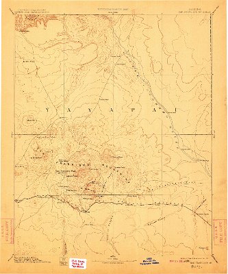 San Francisco Mtns, AZ, 1:250,000 quad, 1894, USGS Historical Topographic Map Collection