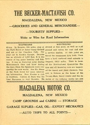 1922 Tourist guide to the National Old Trails Highway 27